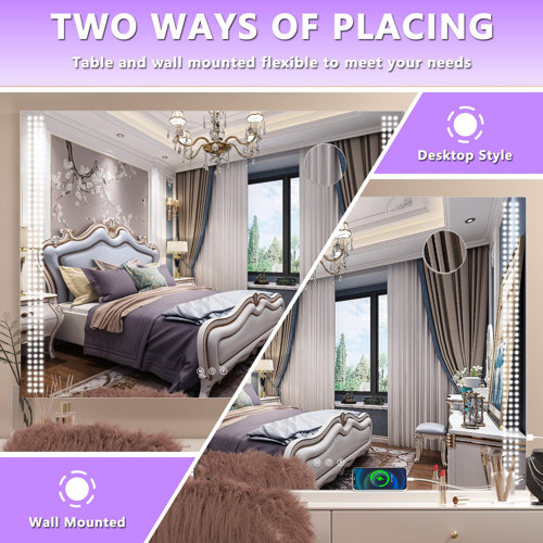 Wrought Studio Gildas Rectangle LED Metal Dresser Mirror & Reviews